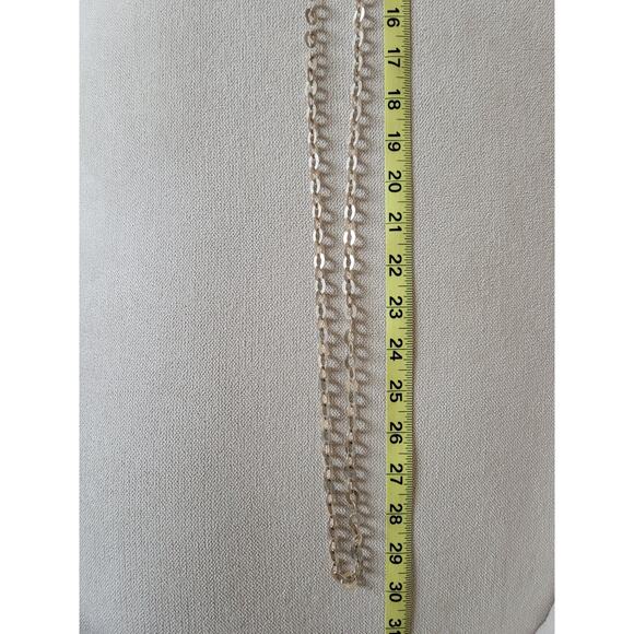 Estate Sterling Silver Layered Disc Link Necklace - 925 Stamped, 30" - Picture 4 of 5